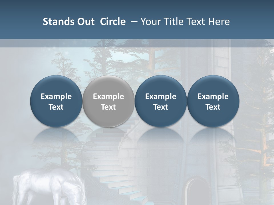 Schody Niebieski Wie PowerPoint Template