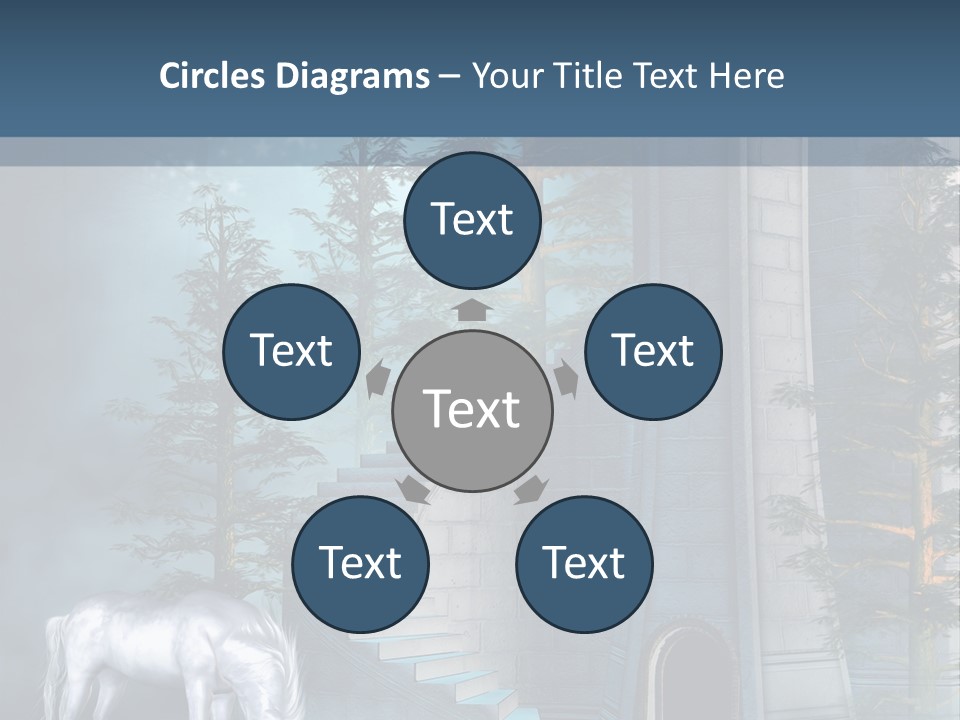 Schody Niebieski Wie PowerPoint Template