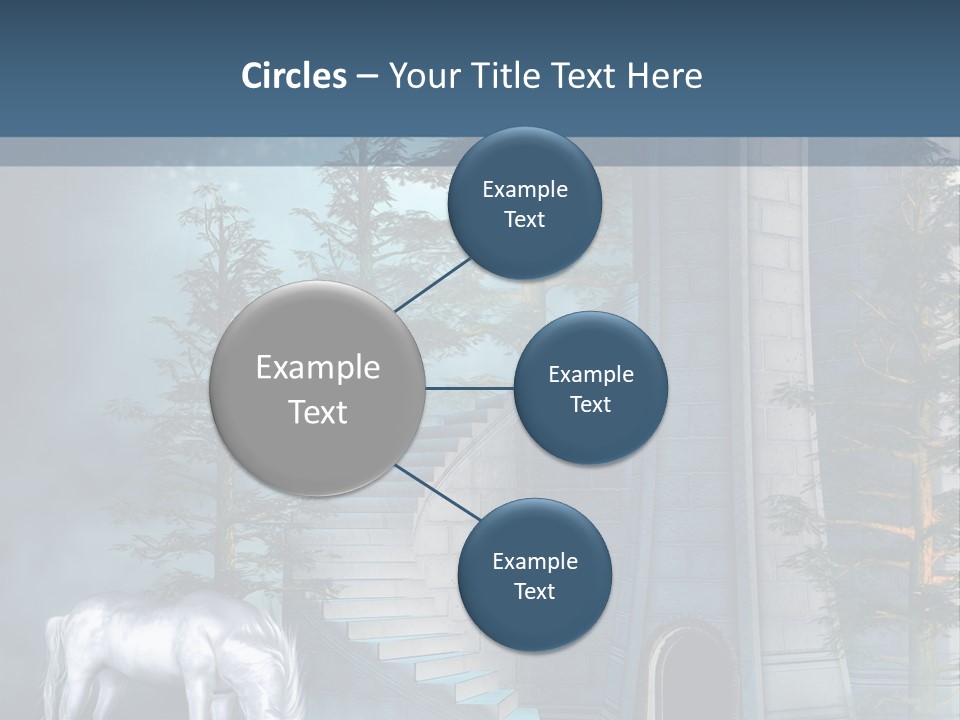 Schody Niebieski Wie PowerPoint Template