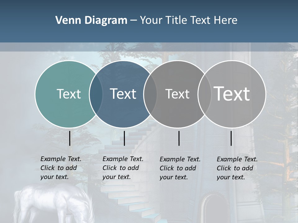 Schody Niebieski Wie PowerPoint Template
