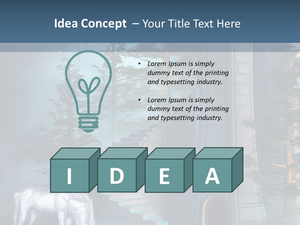 Schody Niebieski Wie PowerPoint Template