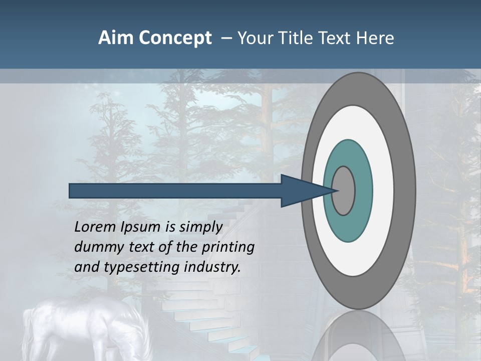 Schody Niebieski Wie PowerPoint Template