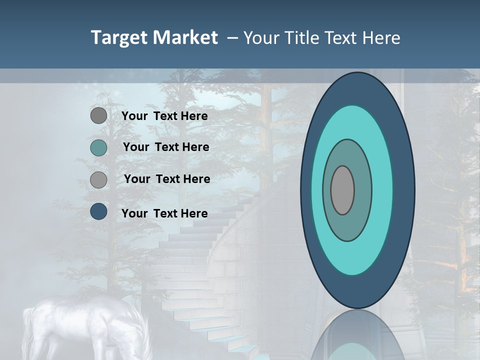 Schody Niebieski Wie PowerPoint Template