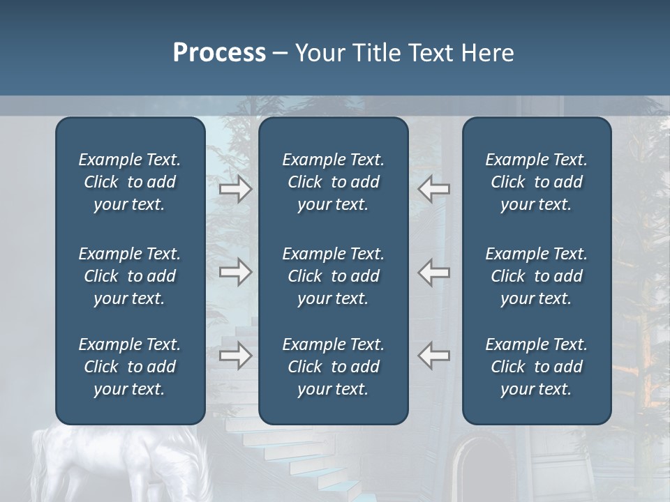 Schody Niebieski Wie PowerPoint Template