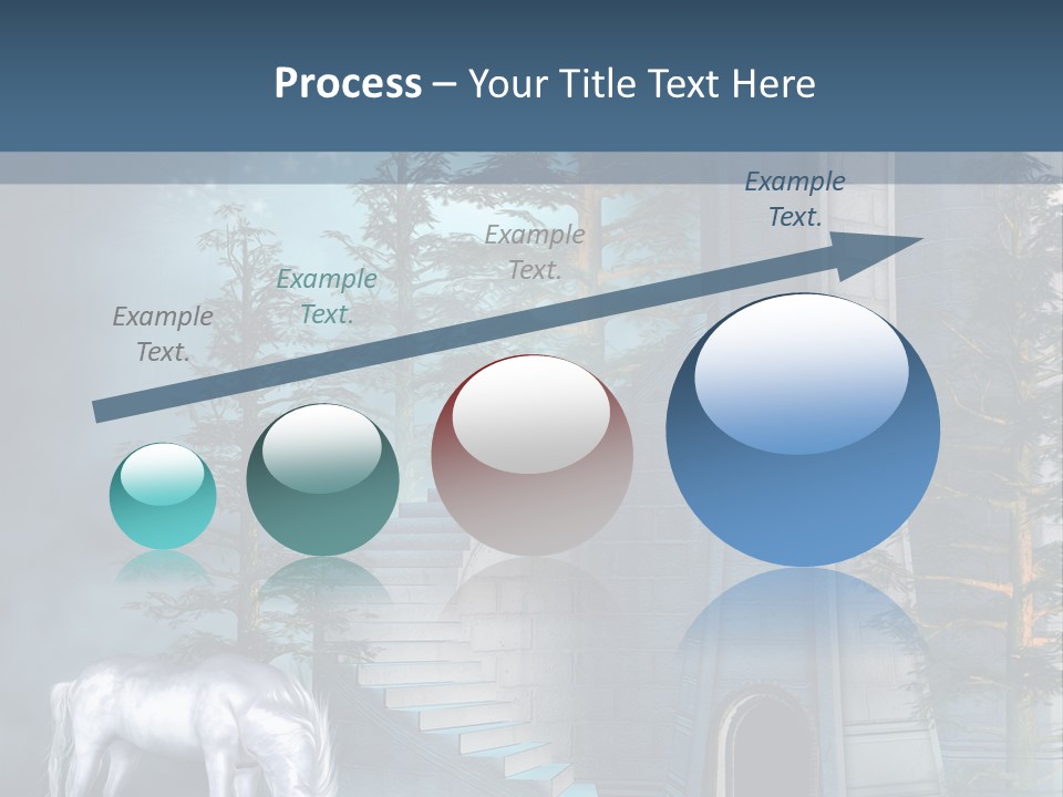Schody Niebieski Wie PowerPoint Template