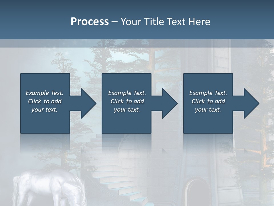 Schody Niebieski Wie PowerPoint Template