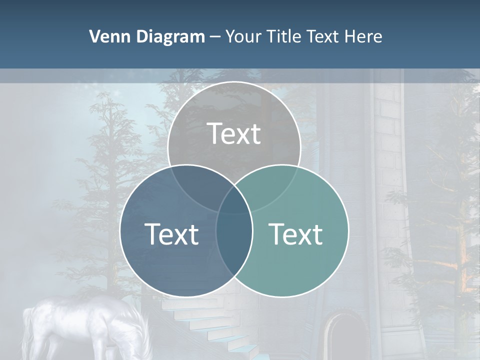 Schody Niebieski Wie PowerPoint Template