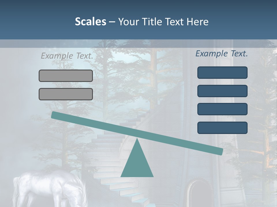 Schody Niebieski Wie PowerPoint Template