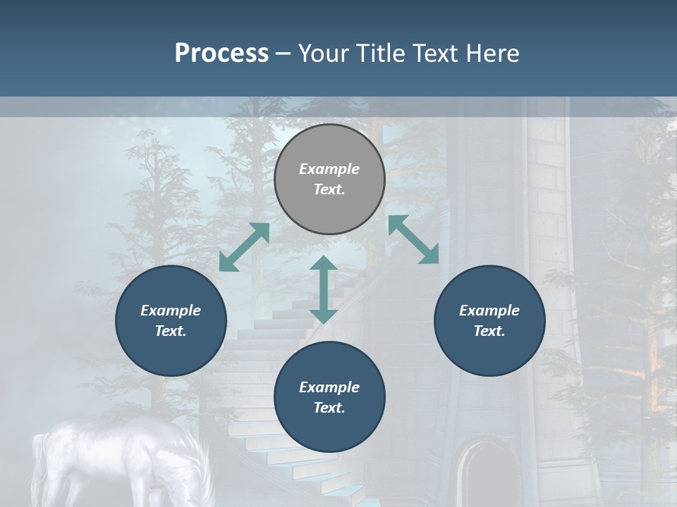 Schody Niebieski Wie PowerPoint Template