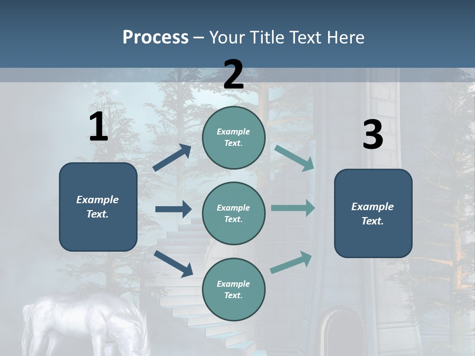 Schody Niebieski Wie PowerPoint Template