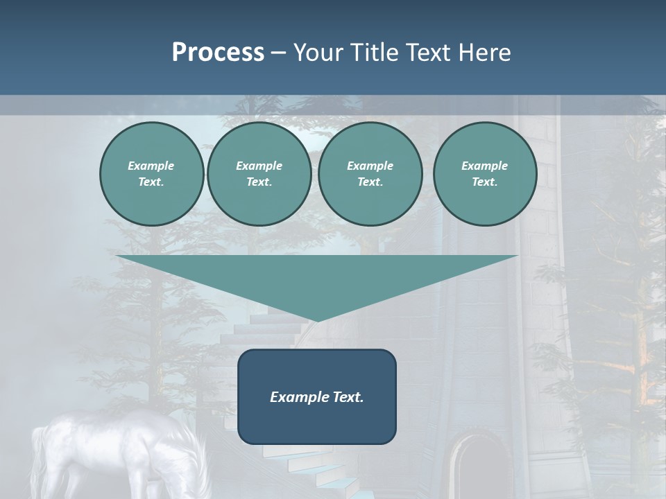 Schody Niebieski Wie PowerPoint Template