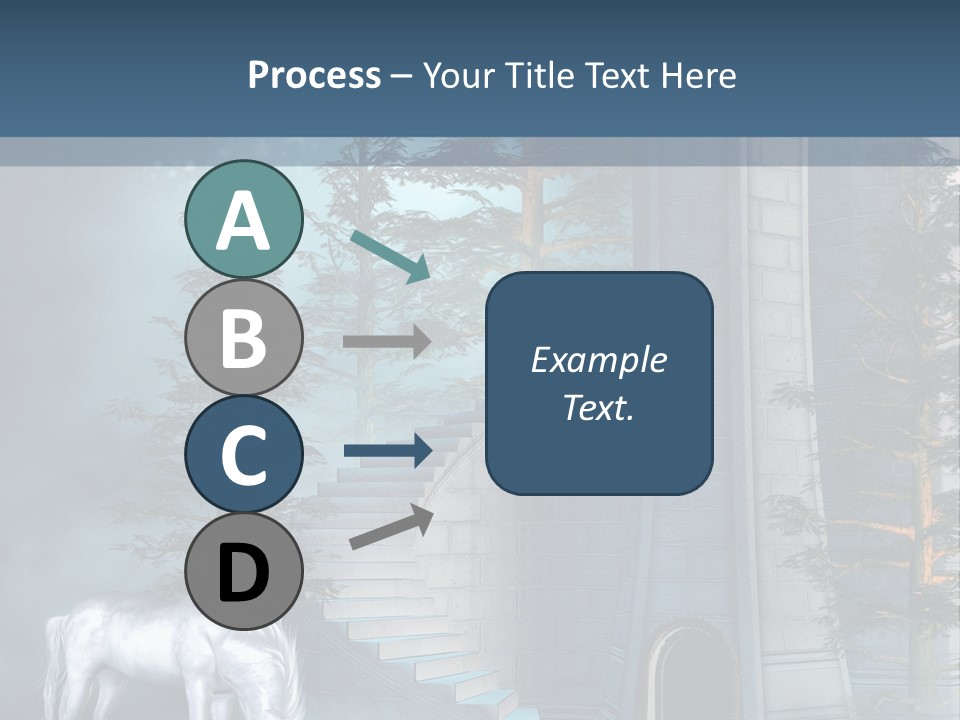Schody Niebieski Wie PowerPoint Template