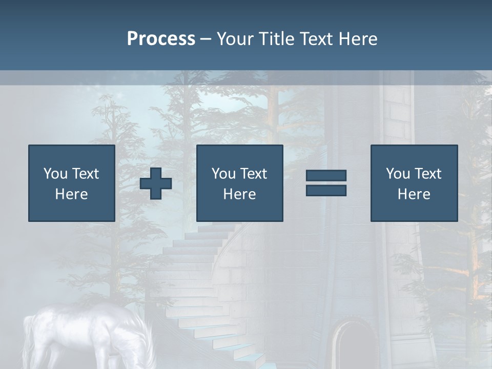 Schody Niebieski Wie PowerPoint Template