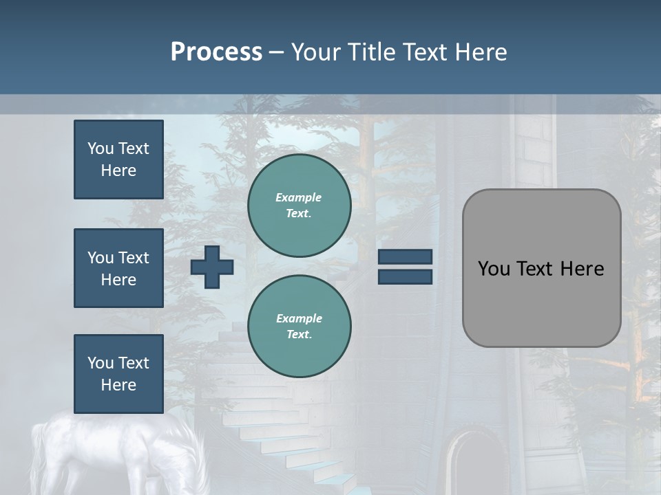 Schody Niebieski Wie PowerPoint Template