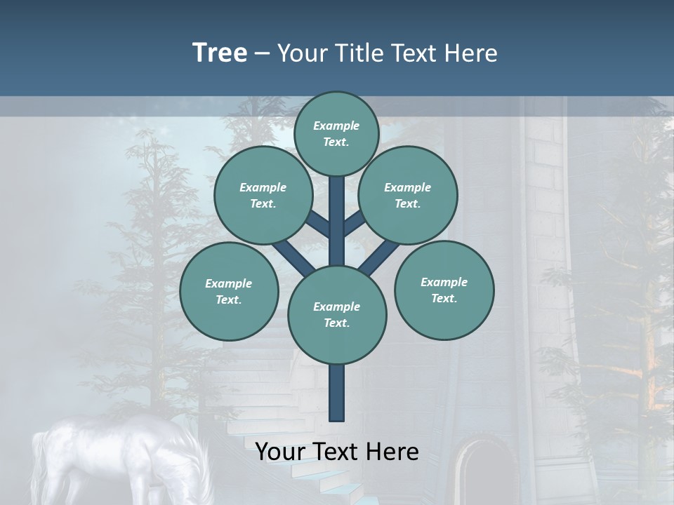 Schody Niebieski Wie PowerPoint Template