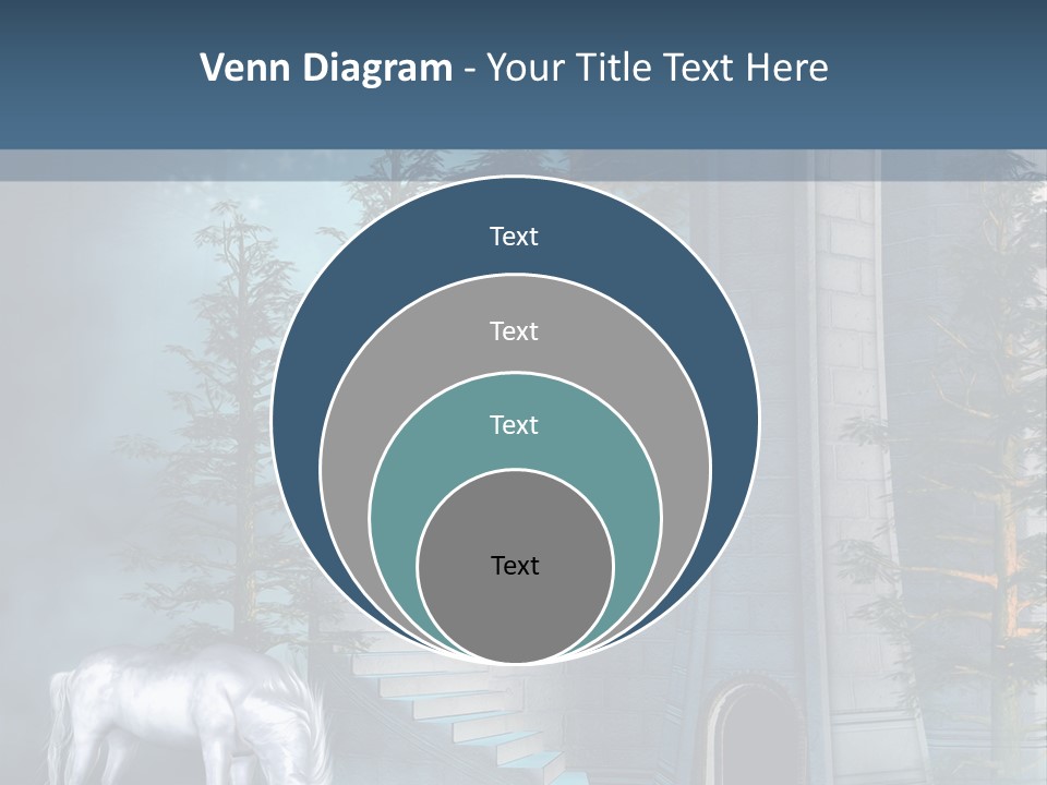 Schody Niebieski Wie PowerPoint Template