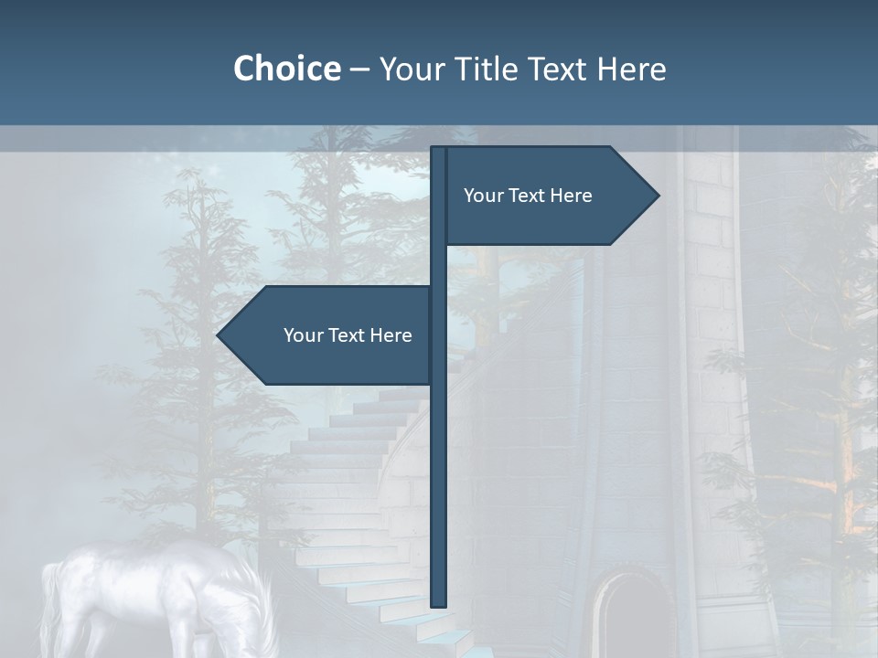 Schody Niebieski Wie PowerPoint Template
