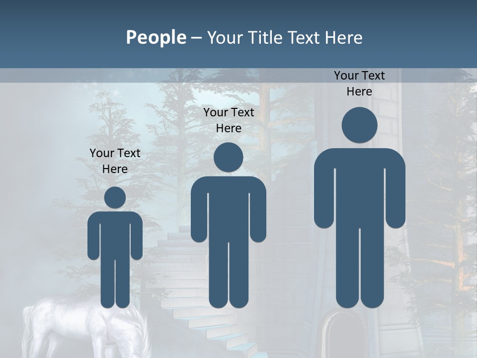 Schody Niebieski Wie PowerPoint Template