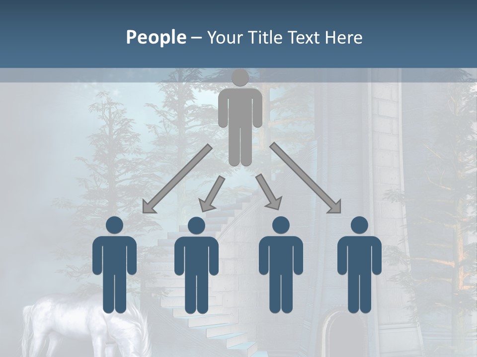 Schody Niebieski Wie PowerPoint Template