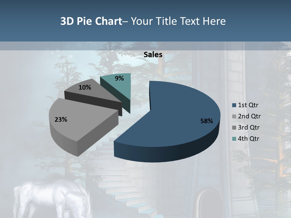 Schody Niebieski Wie PowerPoint Template