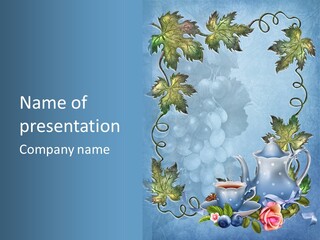 Ramka Herbata Papeteria PowerPoint Template