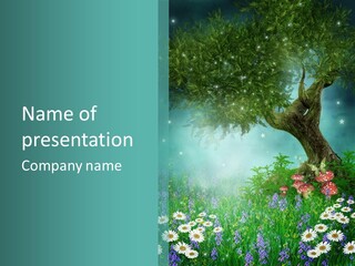 Ilustracja Dziedziniec Chmura PowerPoint Template