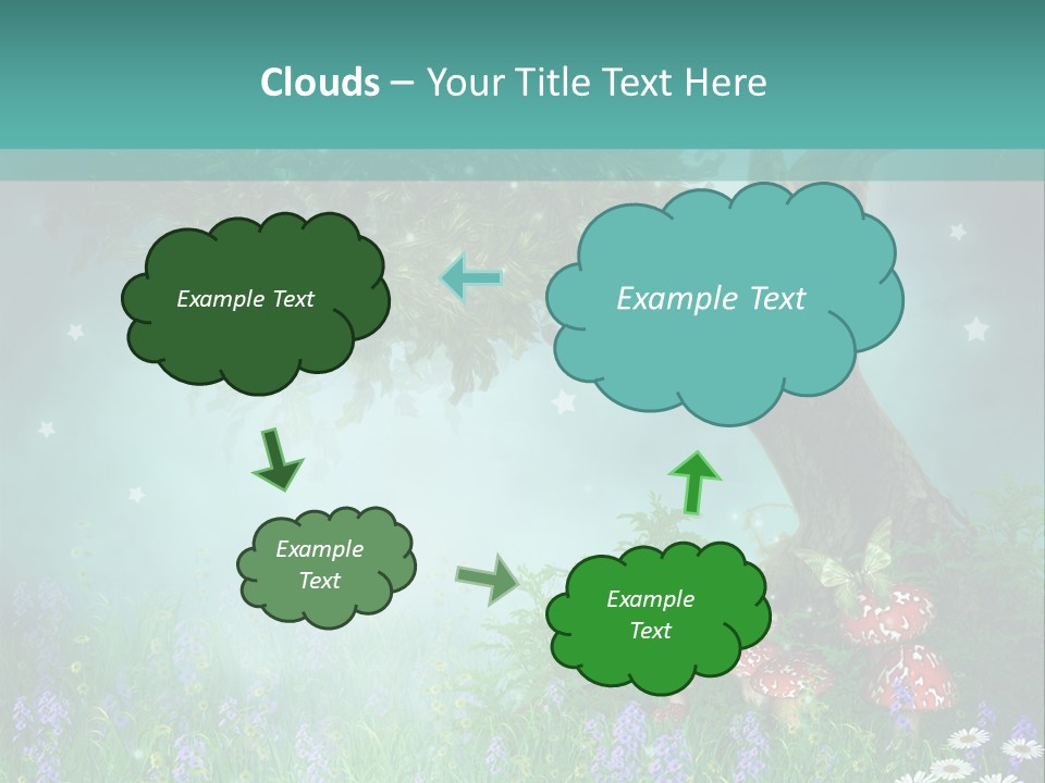 Ilustracja Dziedziniec Chmura PowerPoint Template