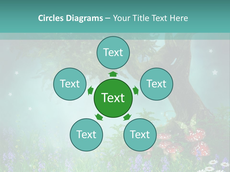 Ilustracja Dziedziniec Chmura PowerPoint Template