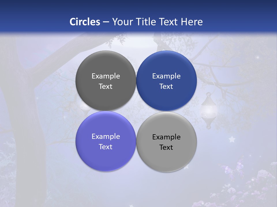 Ilustracja Motyl Zamek PowerPoint Template