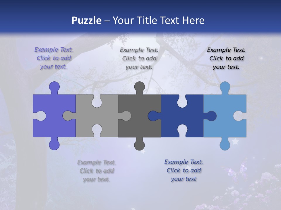 Ilustracja Motyl Zamek PowerPoint Template