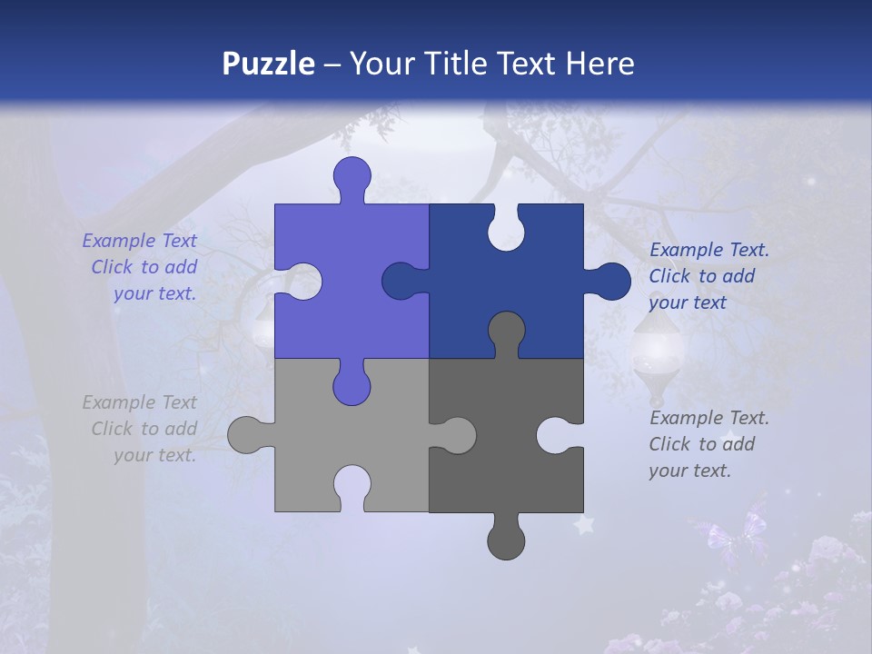 Ilustracja Motyl Zamek PowerPoint Template