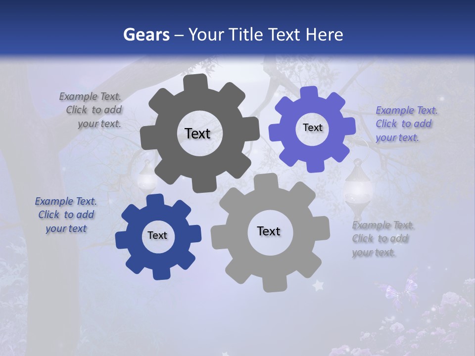 Ilustracja Motyl Zamek PowerPoint Template