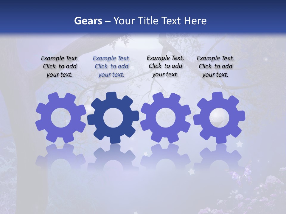 Ilustracja Motyl Zamek PowerPoint Template