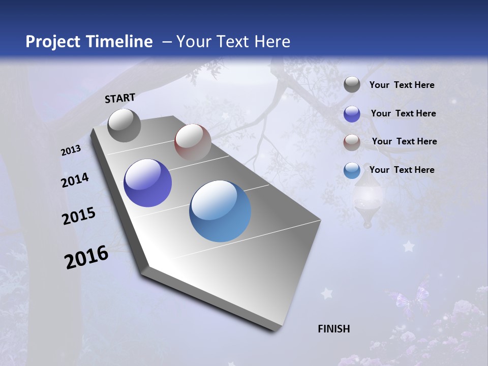 Ilustracja Motyl Zamek PowerPoint Template