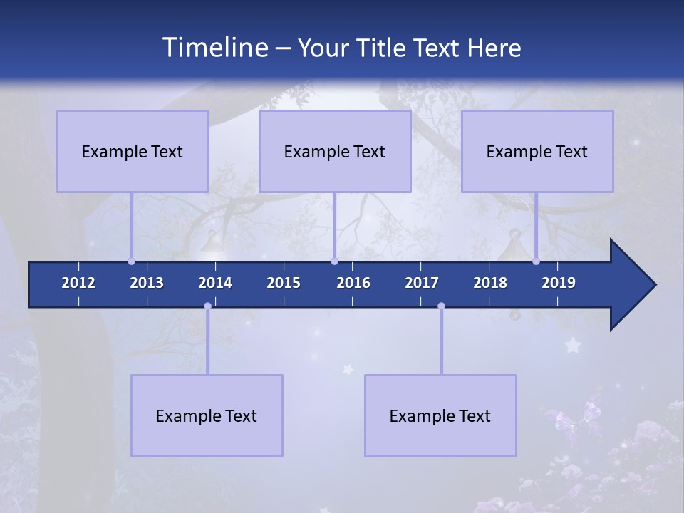Ilustracja Motyl Zamek PowerPoint Template