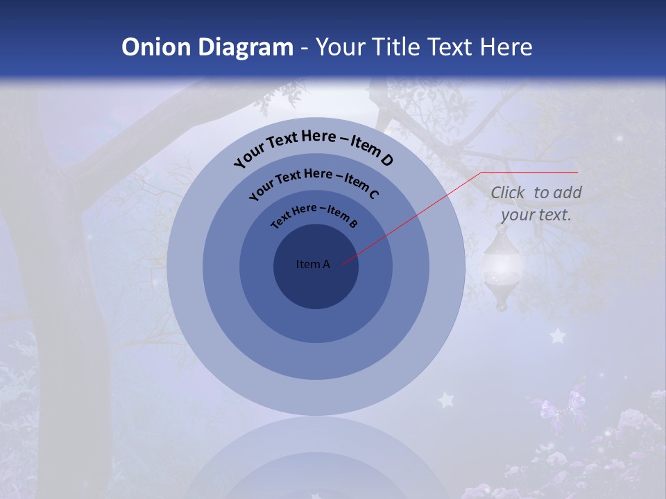 Ilustracja Motyl Zamek PowerPoint Template