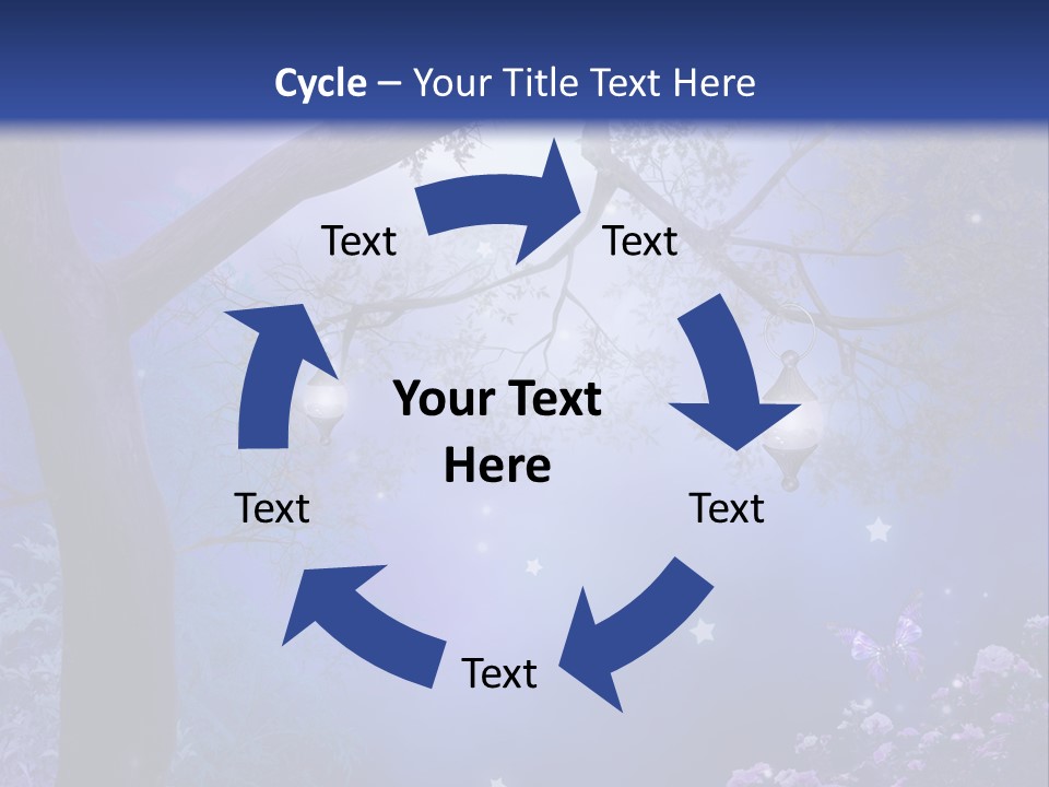 Ilustracja Motyl Zamek PowerPoint Template