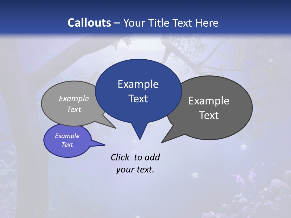 Ilustracja Motyl Zamek PowerPoint Template