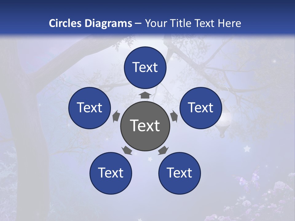 Ilustracja Motyl Zamek PowerPoint Template