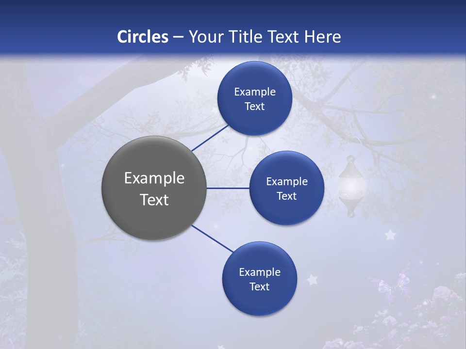 Ilustracja Motyl Zamek PowerPoint Template