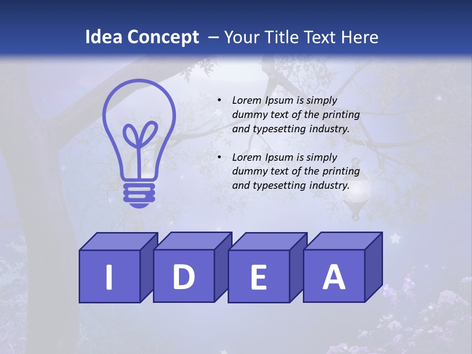 Ilustracja Motyl Zamek PowerPoint Template