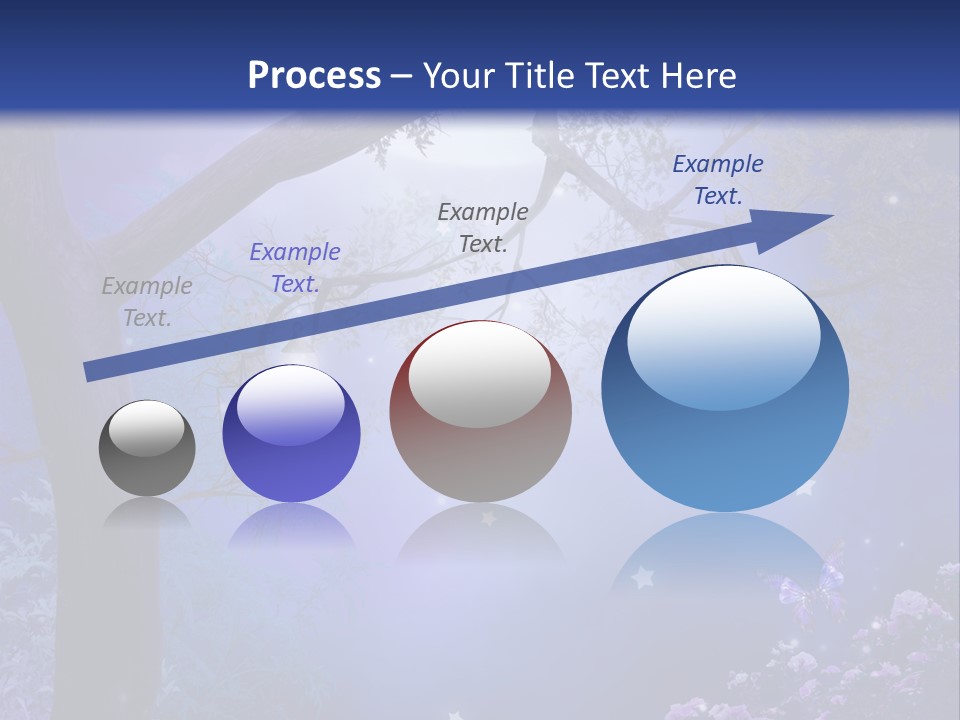 Ilustracja Motyl Zamek PowerPoint Template