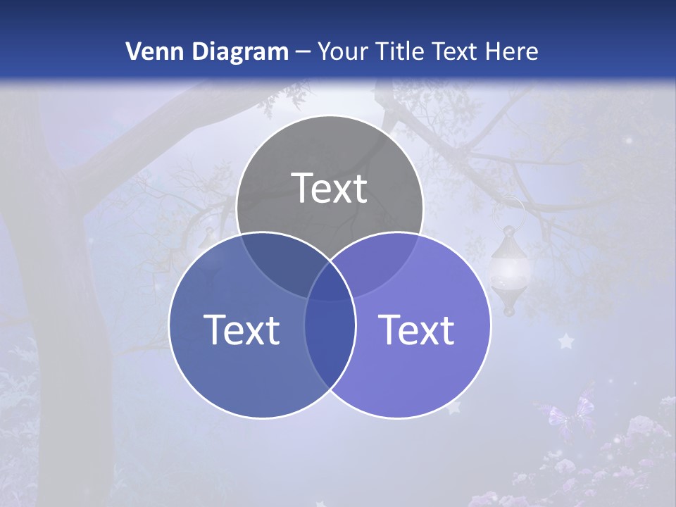 Ilustracja Motyl Zamek PowerPoint Template