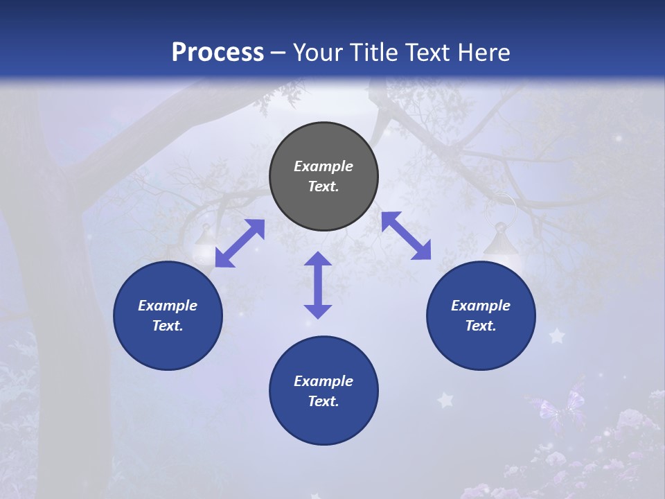 Ilustracja Motyl Zamek PowerPoint Template