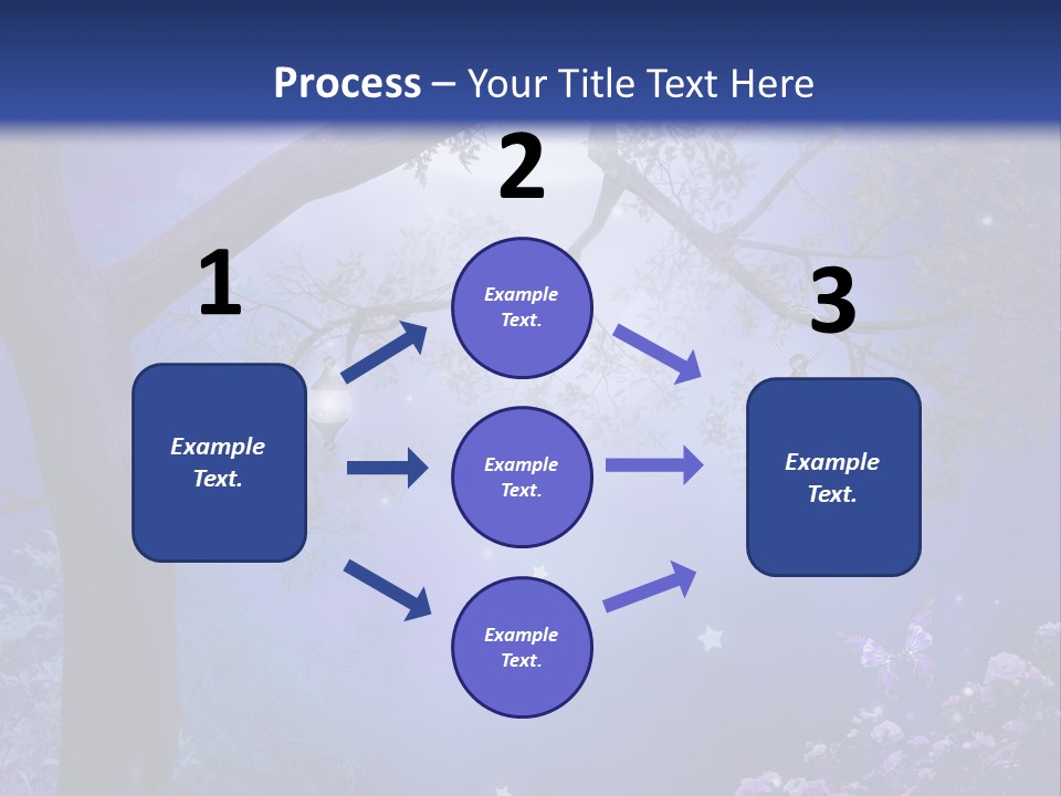 Ilustracja Motyl Zamek PowerPoint Template
