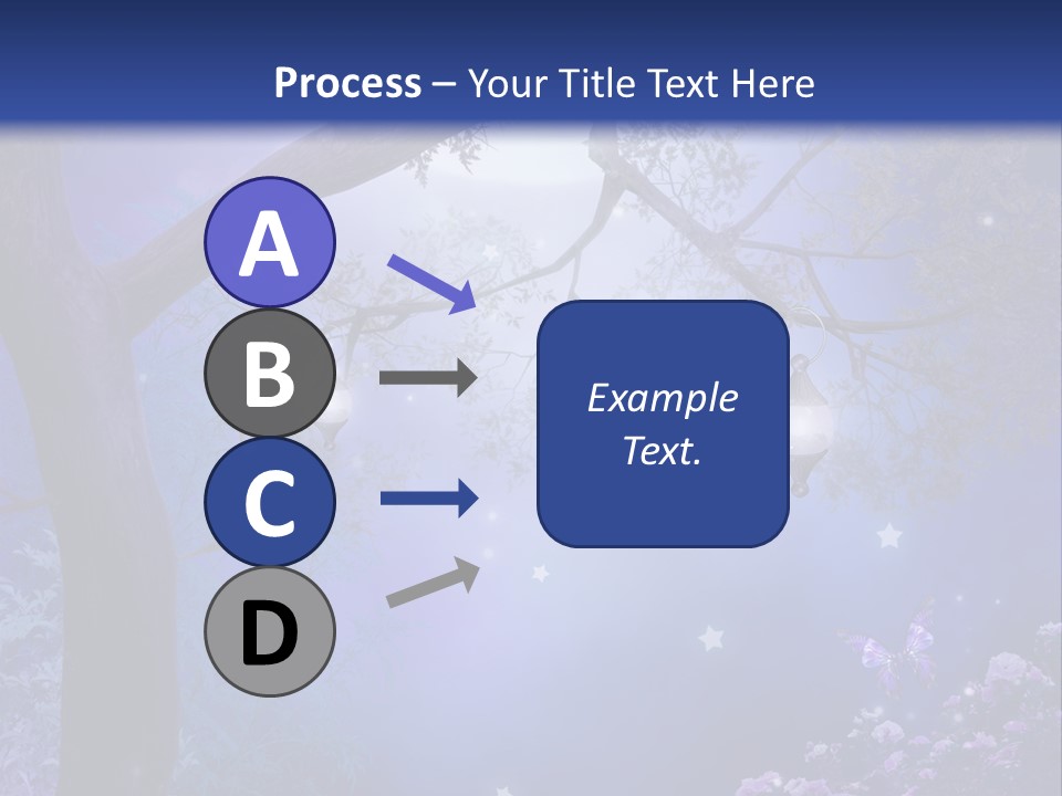 Ilustracja Motyl Zamek PowerPoint Template