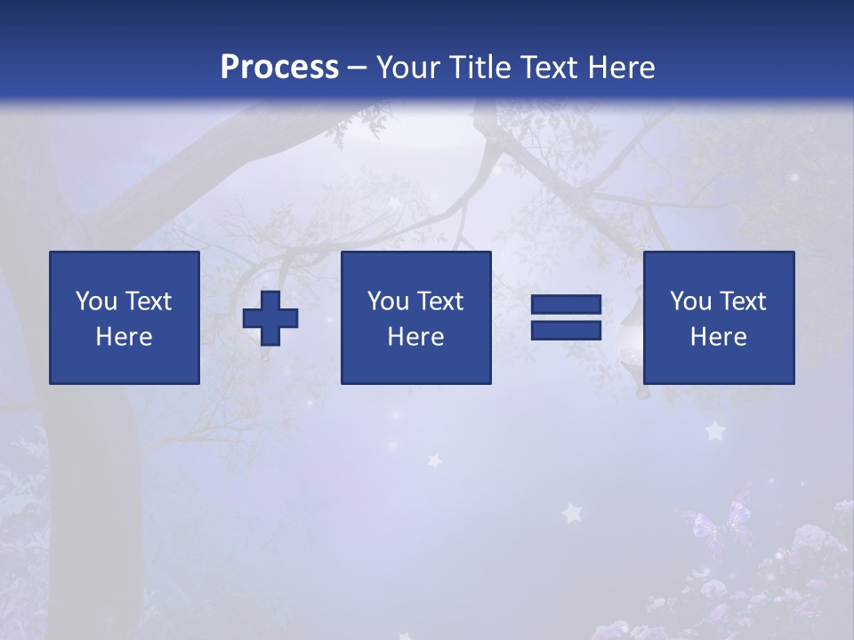 Ilustracja Motyl Zamek PowerPoint Template