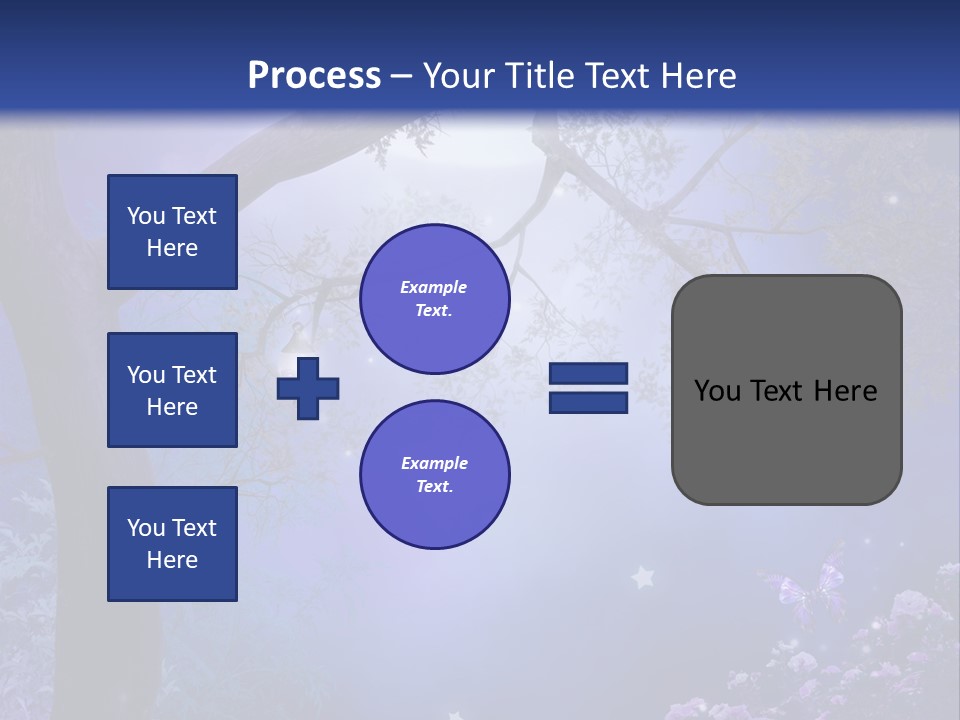 Ilustracja Motyl Zamek PowerPoint Template