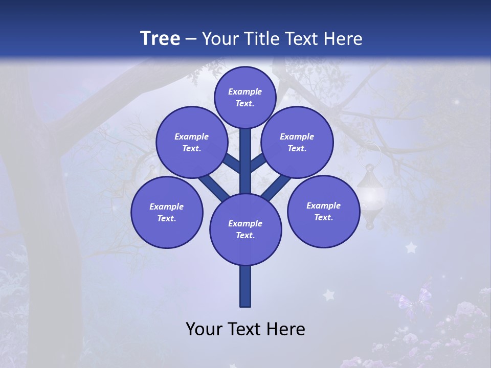 Ilustracja Motyl Zamek PowerPoint Template