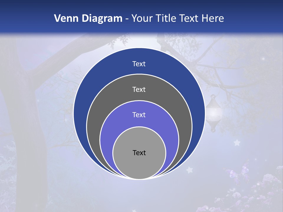 Ilustracja Motyl Zamek PowerPoint Template